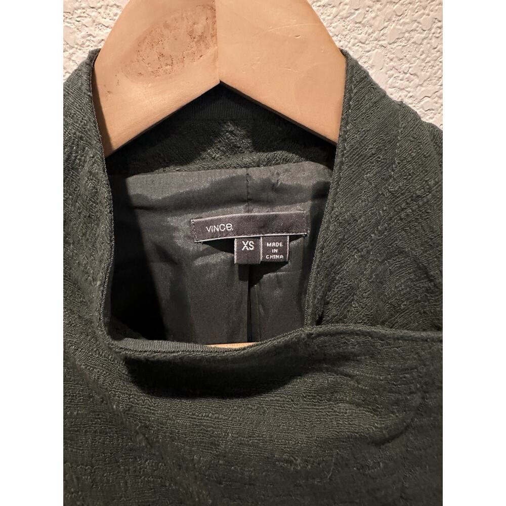 $345 Vince Jacket Womens XS Green Lined Woven Long Sleeve Asymmetrical Zip - Picture 3 of 7